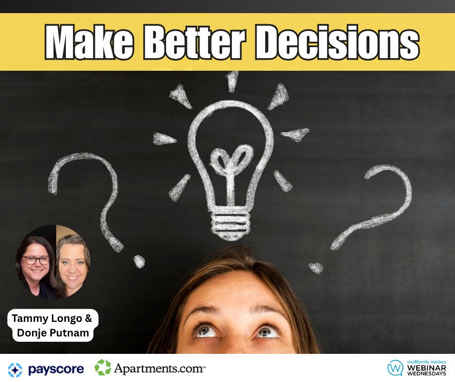 Embrace the power of making well-informed decisions and make a splash in your professional journey! Register here: multifamilyinsiders.com/shop-multifami… #WebinarWednesdays #MultifamilyInsiders