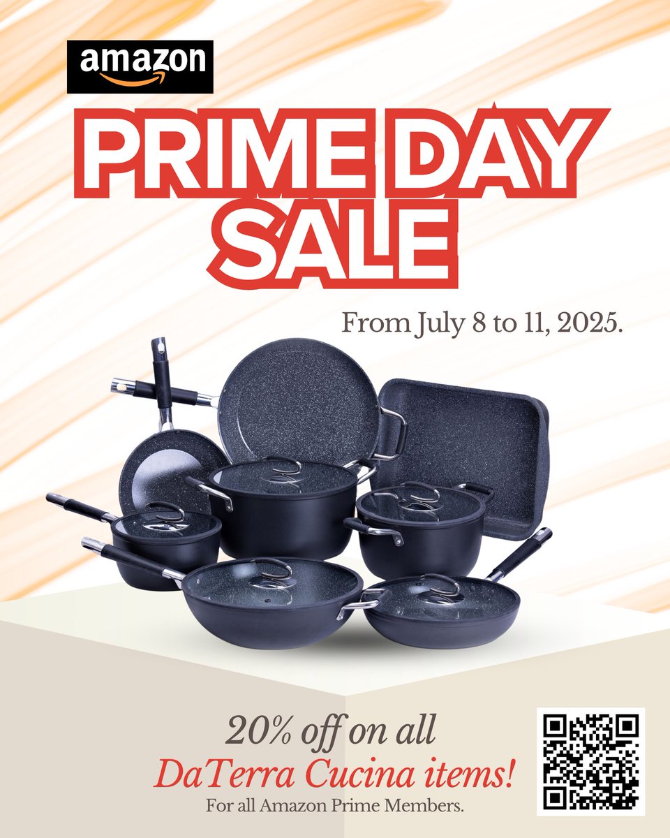 DaTerraCucina's tweet image. It’s Day 3 of Prime Day and the clock’s ticking but there’s still time to treat yourself and your kitchen.

👉 Grab your upgrade here: amazon.com/daterracucina?…

#DaTerraCucina #PrimeDay2025 #NonToxicCookware #HomeChefTools #KitchenUpgrade #AmazonMustHaves #HealthyCooking