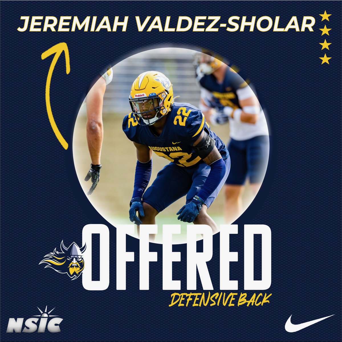 Jeremiah Valdez-Sholar (@d1_j88) on Twitter photo I’m very grateful and blessed to receive another offer from <a href="/AugieFB/">Augustana Football</a> !! Huge thanks to <a href="/CoachSipple/">Mark Sipple</a> for acknowledging my talent and efforts and for the opportunity to play at the next level !
All Glory to God !! I’m very grateful and blessed to receive another offer from <a href="/AugieFB/">Augustana Football</a> !! Huge thanks to <a href="/CoachSipple/">Mark Sipple</a> for acknowledging my talent and efforts and for the opportunity to play at the next level !
All Glory to God !!