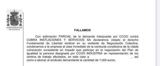 Sección Sindical i Cobra CCOO tweet media