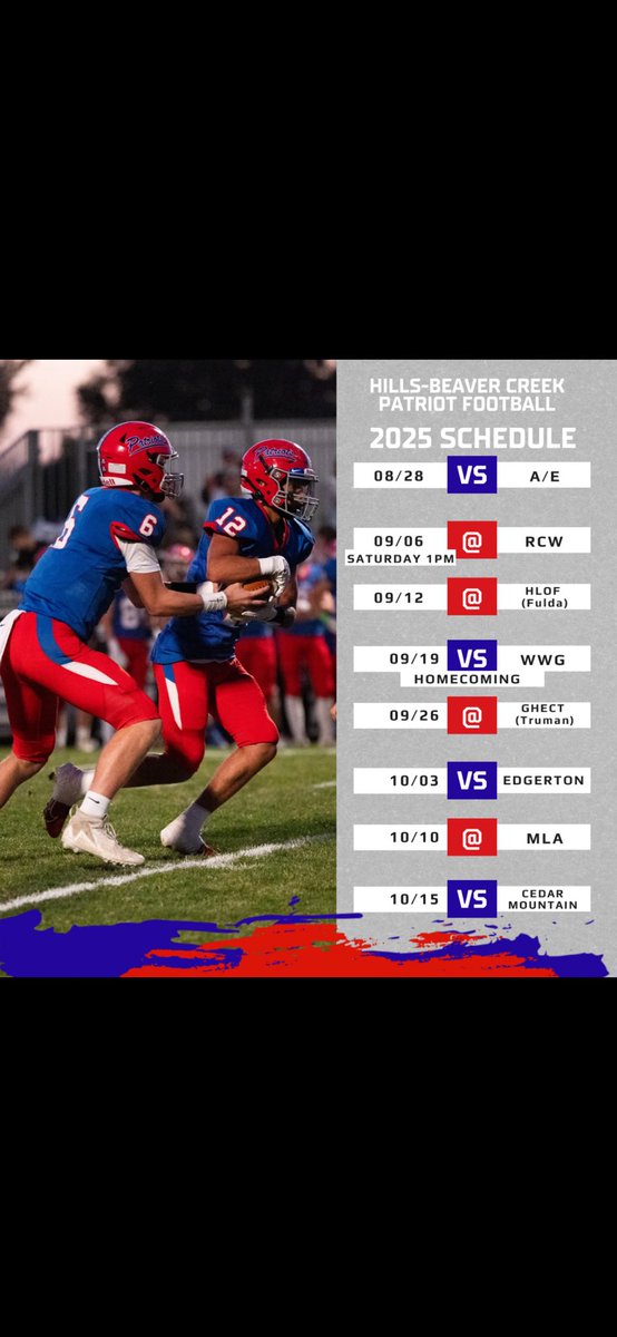 Schedule change. UPDATED.