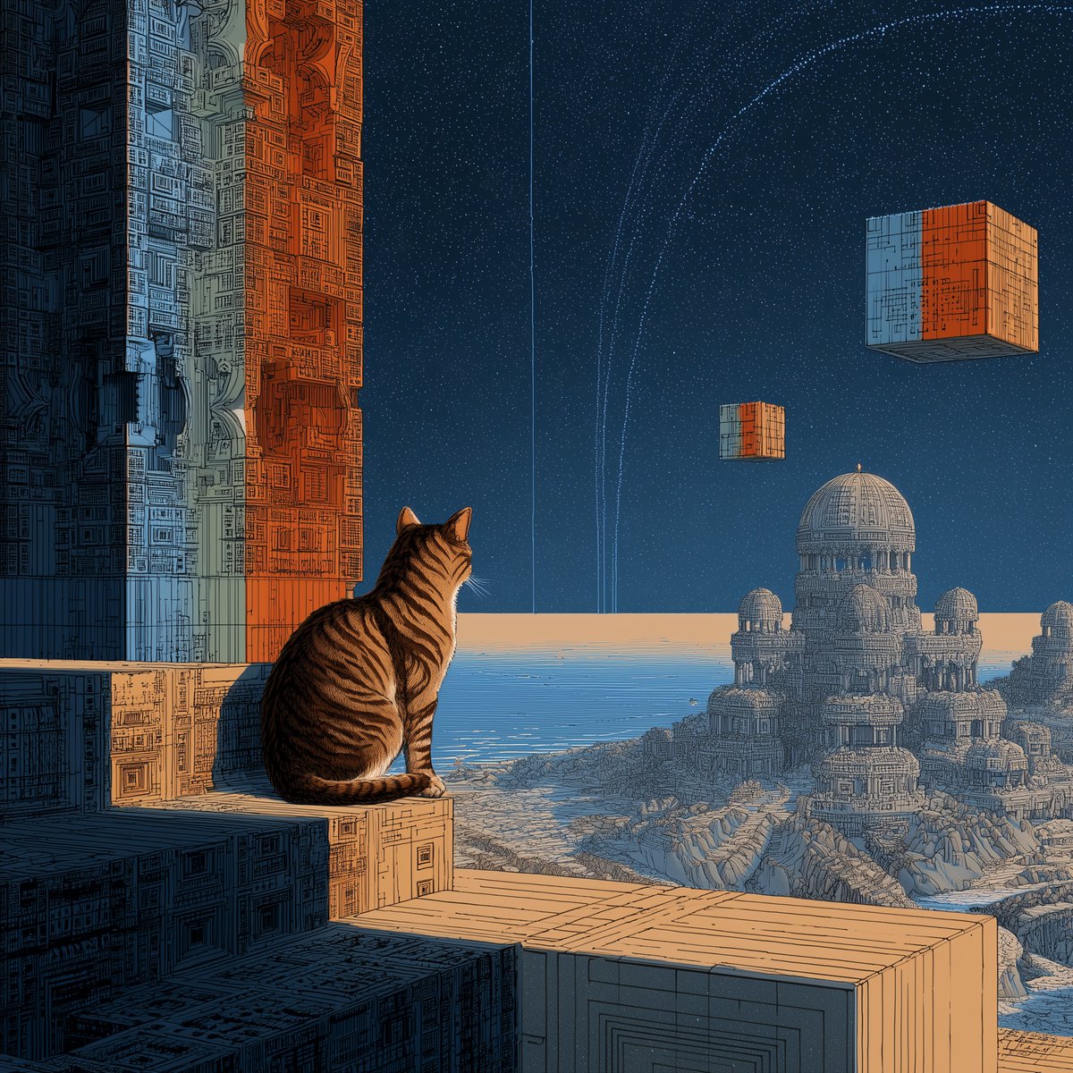 I enjoy exploring monumental fractal architecture. This is a combination of different visual designs that I have worked on before.