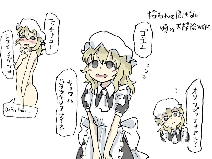 拾われて間もない頃のお掃除メイド 