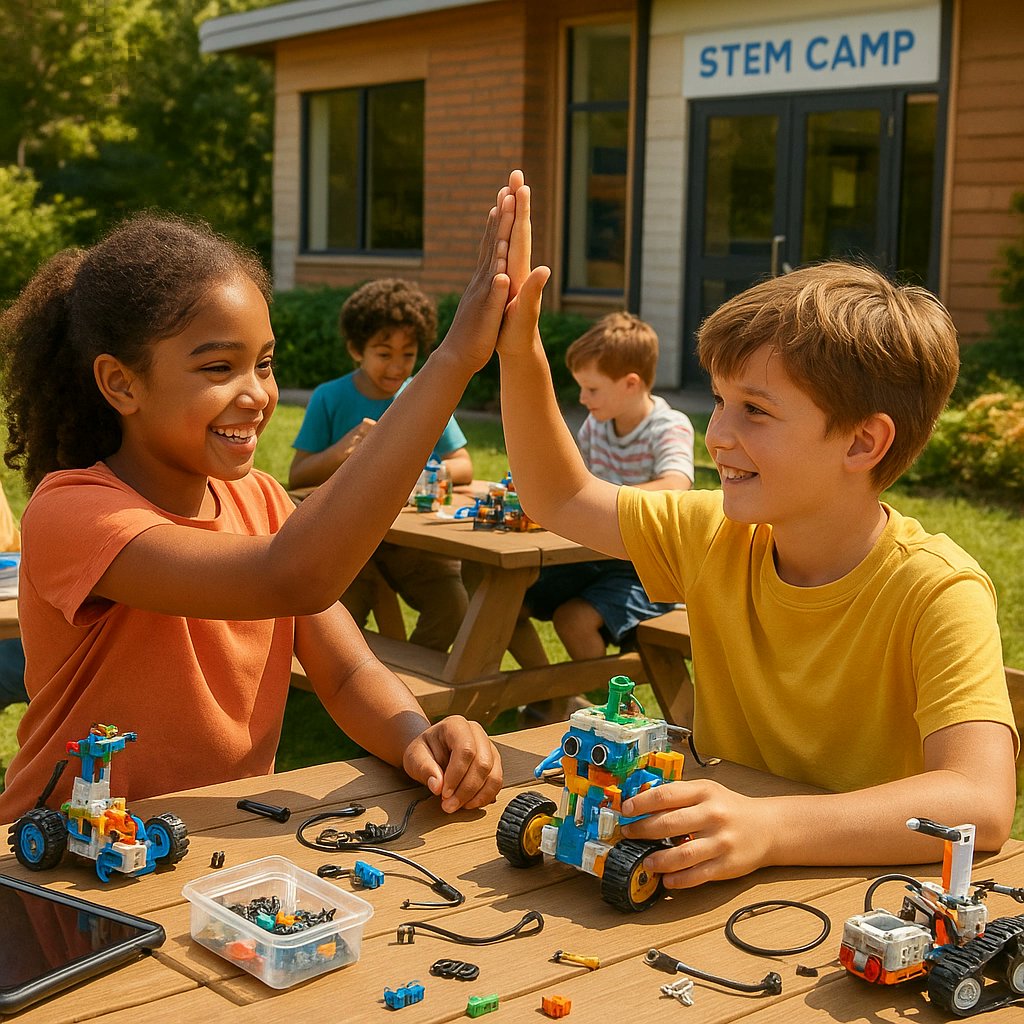 jefferydhughes's tweet image. ☀️ Summer camps where kids build robots AND friendships! At Skill Samurai, we're developing social skills alongside tech knowledge. Watch your child collaborate, create, and connect while mastering STEM concepts that matter. Limited spots available!