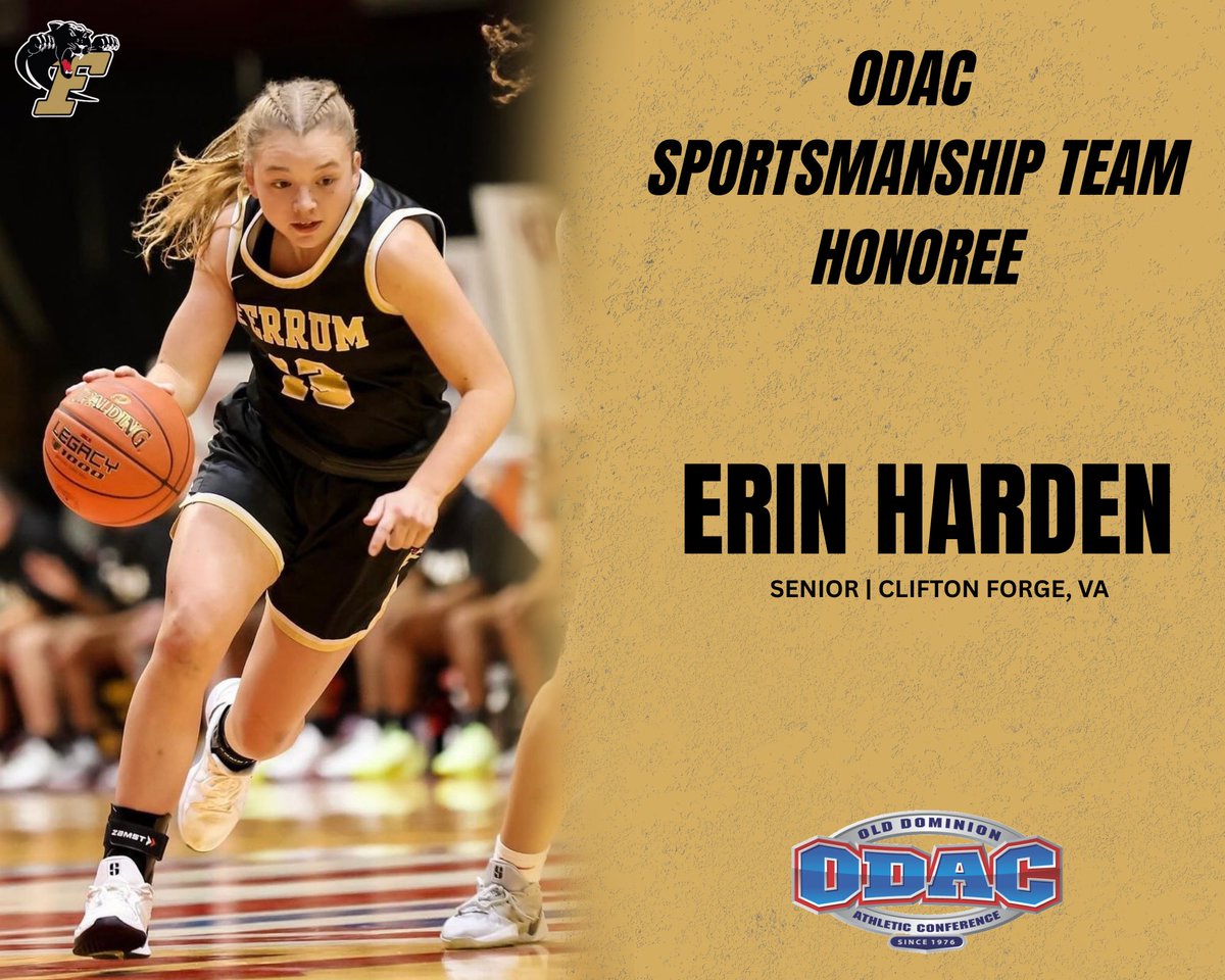 Ferrum Women’s Basketball (@ferrumwbb) on Twitter photo Congrats to Erin Harden on earning All ODAC Sportsmanship Honors this past season! 
We are proud of you!💪🏆 Congrats to Erin Harden on earning All ODAC Sportsmanship Honors this past season! 
We are proud of you!💪🏆