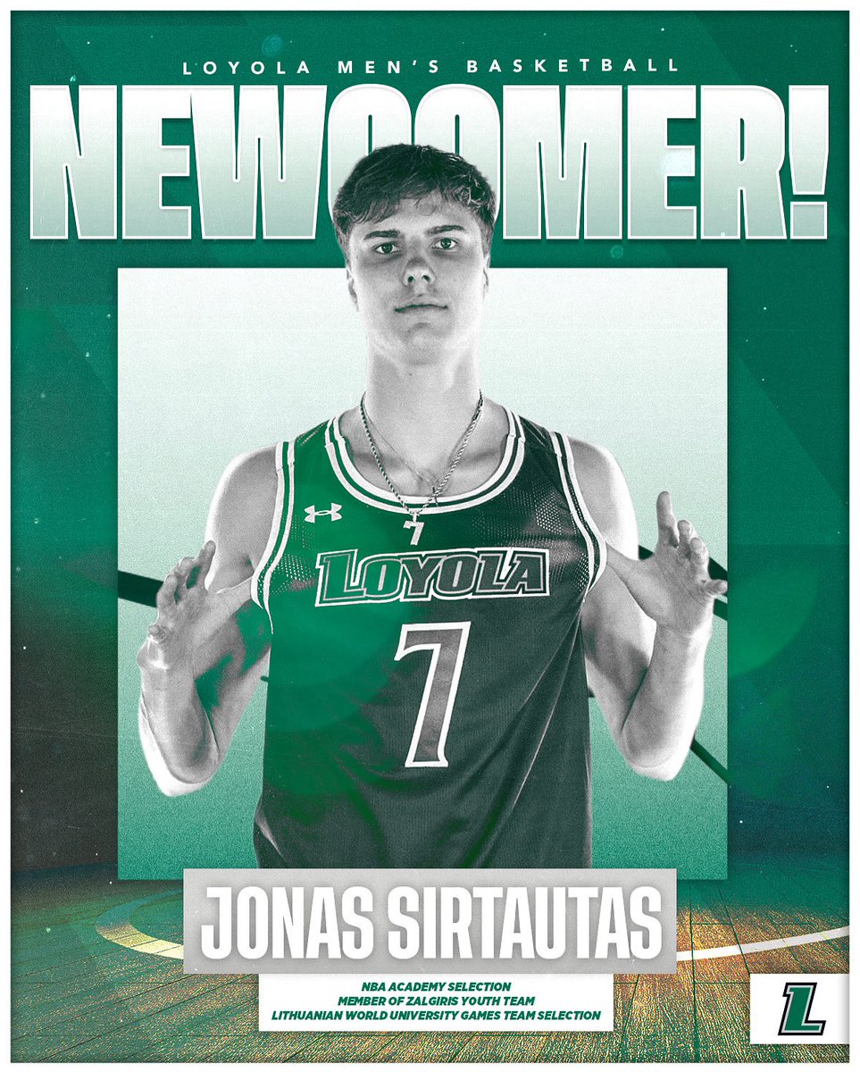 LoyolaMBB's tweet image. From Kaunas, Lithuania. Meet Jonas Sirtautas, one of our incoming transfers! 

🟢 NBA Academy Selection
🟢 Member of Žalgiris’ Youth Team
🟢 Representing Lithuania in the World University Games

#GoHounds