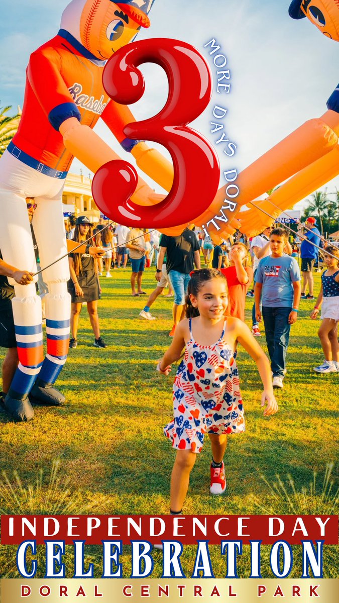 City of Doral (@cityofdoral) on Twitter photo Just ๐ ๐๐๐ฒ๐ฌ until we celebrate ๐๐ง๐๐๐ฉ๐๐ง๐๐๐ง๐๐ ๐๐๐ฒ the Doral wayโฆ & ๐๐โ๐ซ๐ ๐๐๐๐ค ๐๐ญ ๐๐จ๐ซ๐๐ฅ ๐๐๐ง๐ญ๐ซ๐๐ฅ ๐๐๐ซ๐ค! ๐๐โค๏ธ
Get excited for whatโs coming this ๐
๐ซ๐ข๐๐๐ฒ, ๐๐ฎ๐ฅ๐ฒ ๐๐ญ๐ก ๐๐ซ๐จ๐ฆ ๐:๐๐ ๐๐ - ๐๐:๐๐ ๐๐!
#CityofDoral Just ๐ ๐๐๐ฒ๐ฌ until we celebrate ๐๐ง๐๐๐ฉ๐๐ง๐๐๐ง๐๐ ๐๐๐ฒ the Doral wayโฆ & ๐๐โ๐ซ๐ ๐๐๐๐ค ๐๐ญ ๐๐จ๐ซ๐๐ฅ ๐๐๐ง๐ญ๐ซ๐๐ฅ ๐๐๐ซ๐ค! ๐๐โค๏ธ
Get excited for whatโs coming this ๐
๐ซ๐ข๐๐๐ฒ, ๐๐ฎ๐ฅ๐ฒ ๐๐ญ๐ก ๐๐ซ๐จ๐ฆ ๐:๐๐ ๐๐ - ๐๐:๐๐ ๐๐!
#CityofDoral