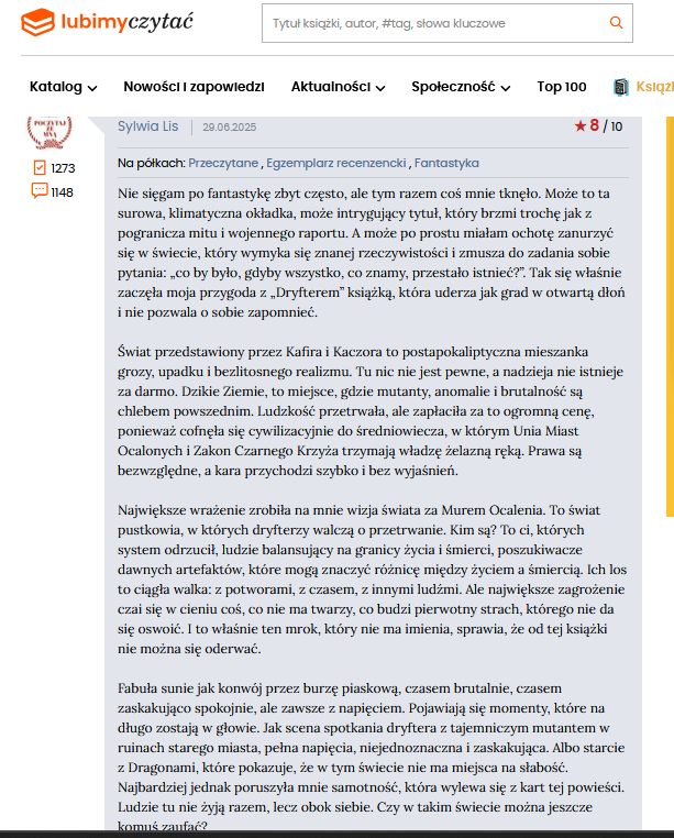 Kafir_PL's tweet photo. #Dryfter autorstwa Kafir&Kaczor idzie jak burza a takie opinie to ja lubię :)
Link do zakupu jak by co:
https://t.co/j26nbvtAeT https://t.co/2AT6YCtmyM