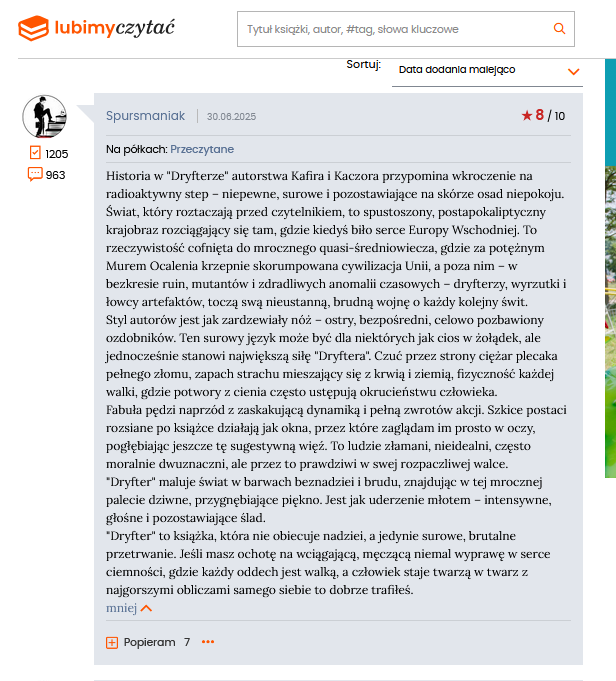 Kafir_PL's tweet photo. #Dryfter autorstwa Kafir&Kaczor idzie jak burza a takie opinie to ja lubię :)
Link do zakupu jak by co:
https://t.co/j26nbvtAeT https://t.co/2AT6YCtmyM