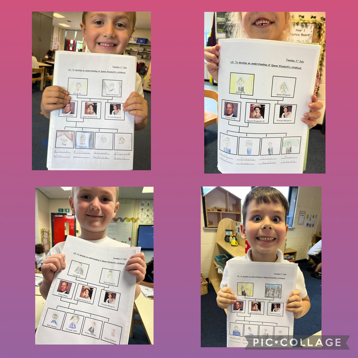 We are really enjoying learning about Queen Elizabeth II in history. Today we created a family tree of the British monarchy 🇬🇧 👑 <a href="/MabLanePri/">Mab Lane Primary Sch</a>