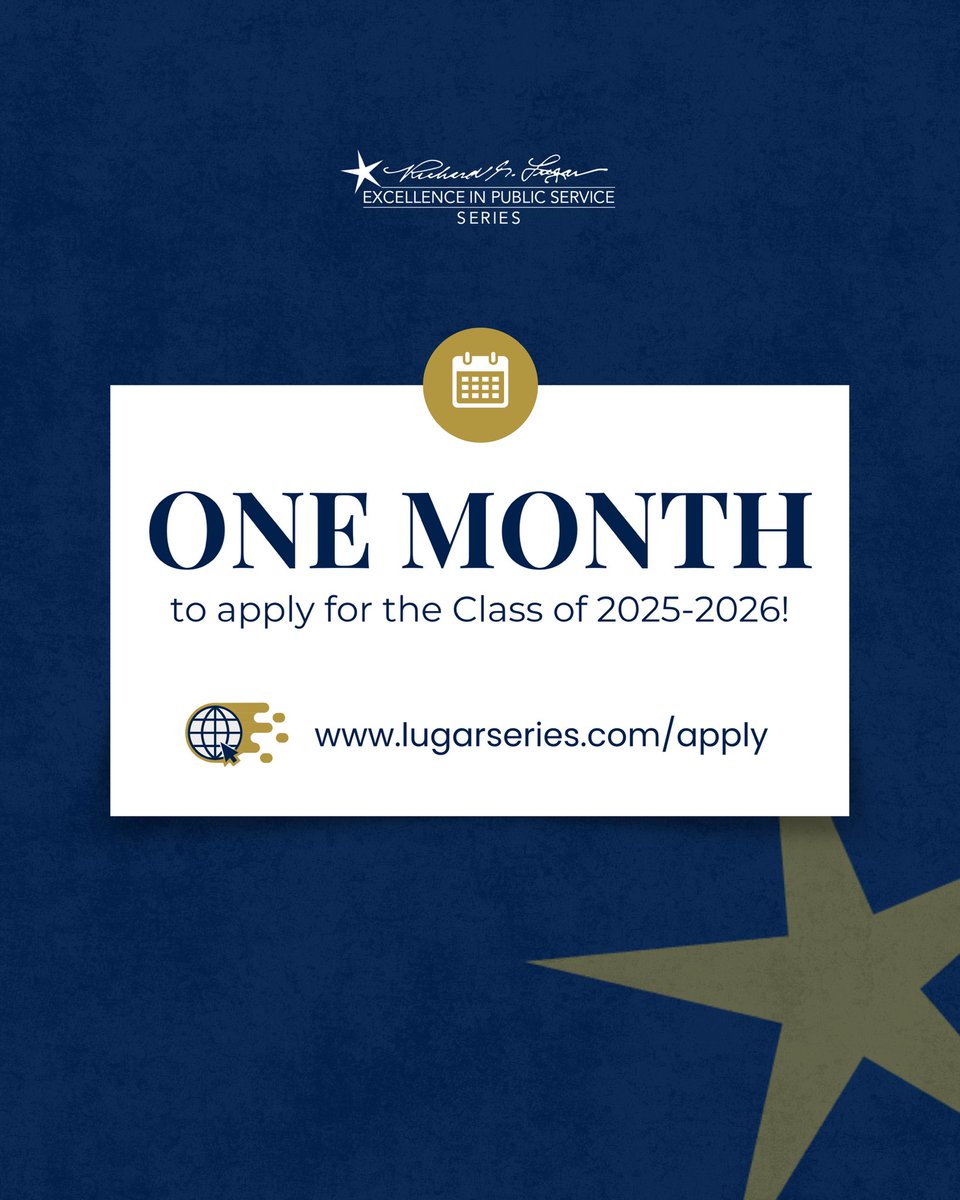 There is only ONE MONTH left to apply for the Class of 2025-2026! ⭐️

🔗 Learn more and apply now at lugarseries.com/apply.