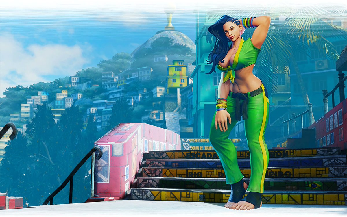 the fighting game girl of the day is
  laura matsuda ♡ street fighter v
