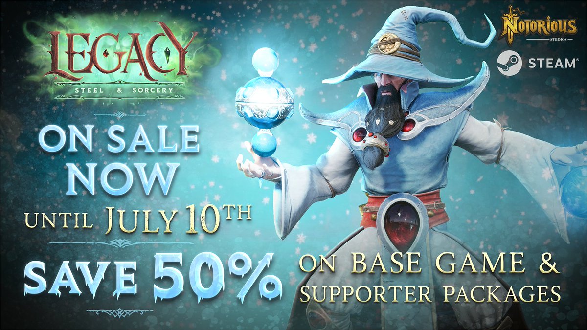 ckaleiki's tweet image. Right now my game @PlayLegacyGG is 50% off during Steam&apos;s summer sale. Its not a game for everyone, but for players who like RPG fantasy, action combat and PvP it really hits. 

This is likely the lowest price we&apos;ll do until gold master!

Support indie AA studios 😄🧡