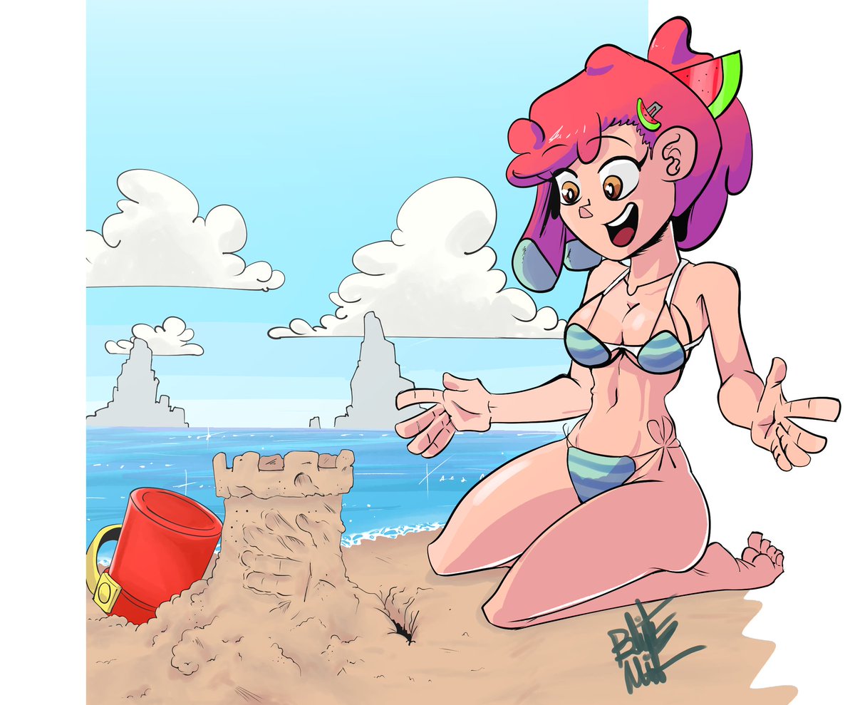 BlitzMint's tweet image. New drawing (: it's my new OC at the beach!!
Do I even have a style??? I'm genuinely curious 😭
#artmoots #ocart