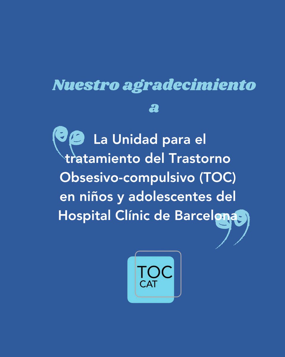 🌟 El nostre agraïment a la Unitat de TOC infantil i juvenil de l’Hospital Clínic per la seva tasca i compromís. Des de TOC Catalunya hem pogut col·laborar en l’actualització de la Guia de Pràctica Clínica. Gràcies per fer-ho possible!
#TOCCatalunya #SalutMental 
<a href="/hospitalclinic/">Hospital Clínic</a>