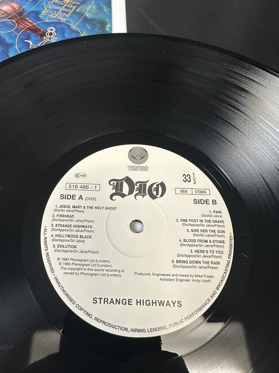 VINYL in the DIO Store, both new and vintage pressings. Just added a few Strange Highways original 1993 UK pressings to the store. Browse all the vinyl and other new &amp; vintage items in the official DIO store here:  officialronniejamesdiowebstore.com