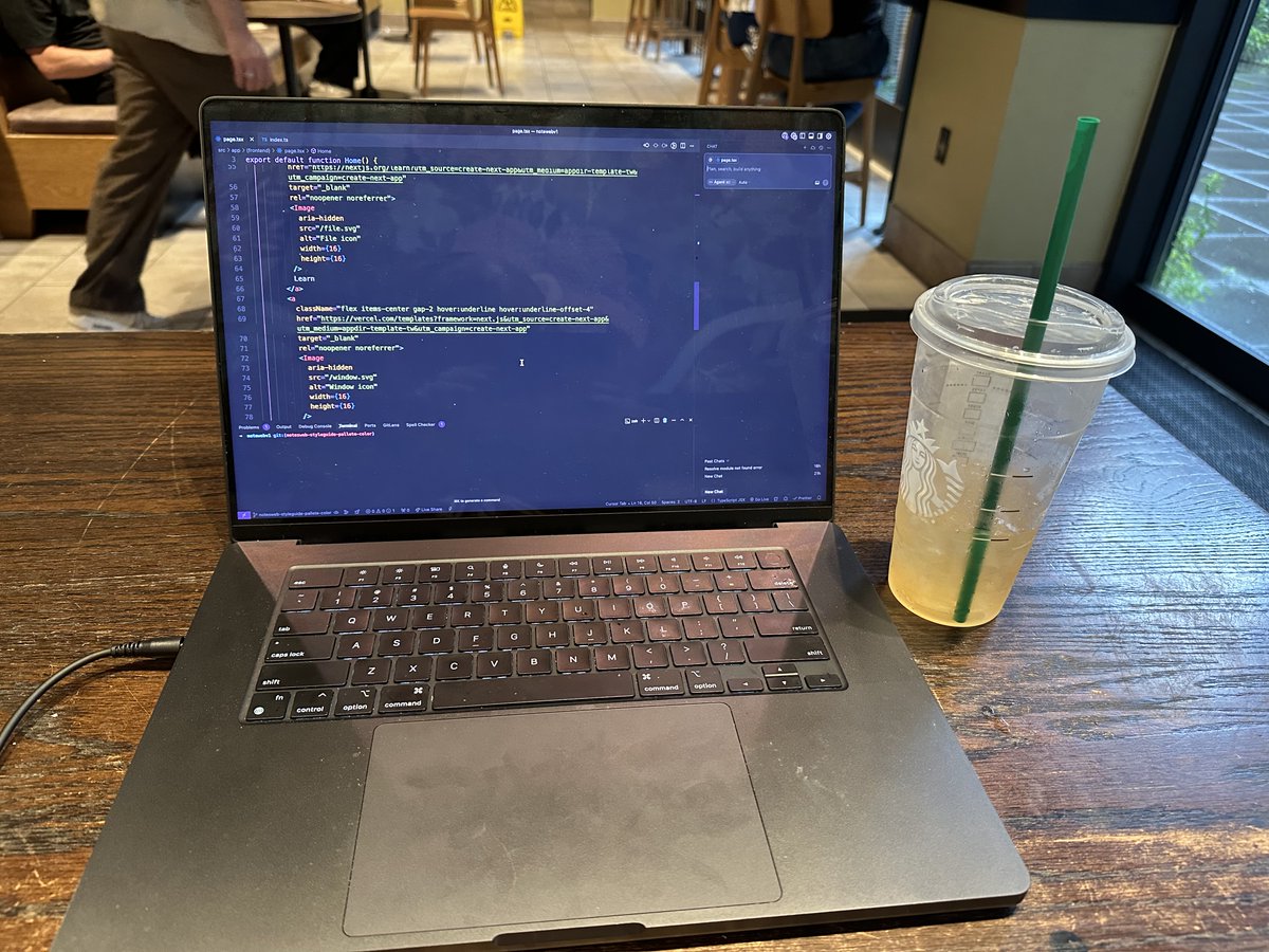 ronnypdev's tweet image. 1 Goal + 1 Laptop + 1 Starbucks Drink + A relentless desire to win #codingwhileunemployed #UntilTheWheelsFallOff #Nextjs #TypeScript #React #TailwindCSS #VibeCoding #AIagents #AI