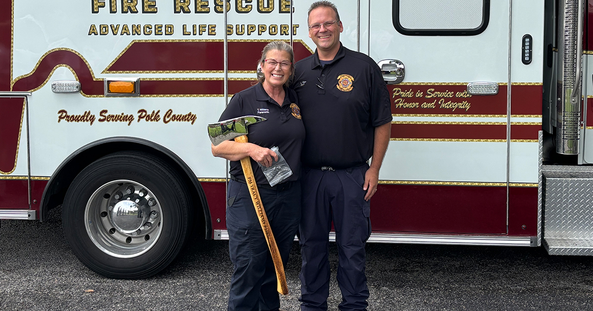 Polk County Fire Rescue members would like to wish a happy retirement to Paramedic Tracy Williams. Her 24 years of service to Polk County made lasting impacts on both the organization and in the community.

Enjoy retirement and thank you for your service. #PolkFLFireRescue