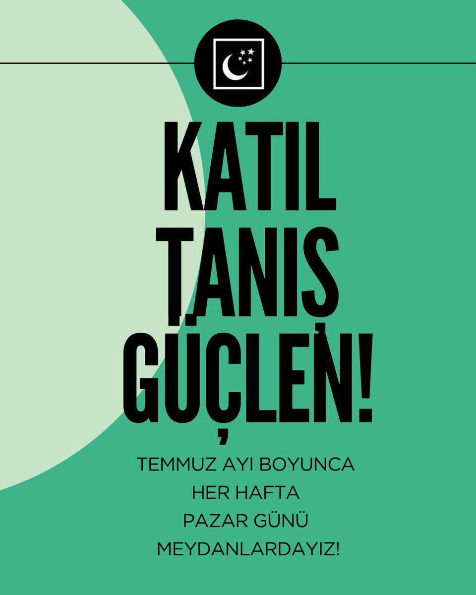 “Meydan artık bizim.
Ruh bizde, söz bizde!”

🟢 Cool lime ve Soğuk kahve ikramı
🟢 Özgür sohbet alanları
🟢 Gençliğin enerjisi, Meydanın Hareketi
🟢 Samimi ve Sürükleyici sohbetler
🟢 Katıl, tanış, güçlen!

📍 Gaziosmanpaşa Cumhuriyet Meydanı
📅 6 Temmuz Pazar
🕒 13.00 - 18.00