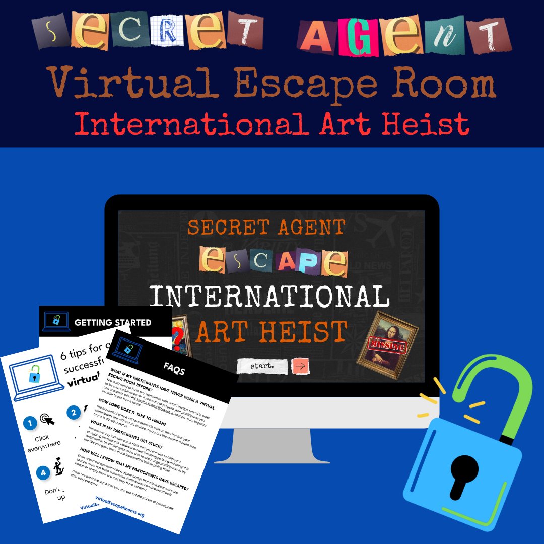 🌍✈️ Travel the globe from your classroom and stop the Viper Syndicate in their tracks.

Your mission: reclaim the world’s most valuable artworks.  🌐🎭

virtualescaperooms.org/product/secret…