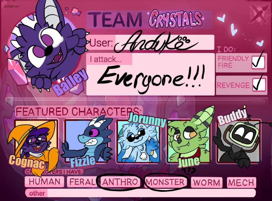 GrandukeAnduke's tweet image. I'm doing ARTFIGHT this year!!! WOOOO!
(I'm not the best artist but I'm trying to get better)
Profile in my bio! GO FOLLOW AND LET'S FIGHT!