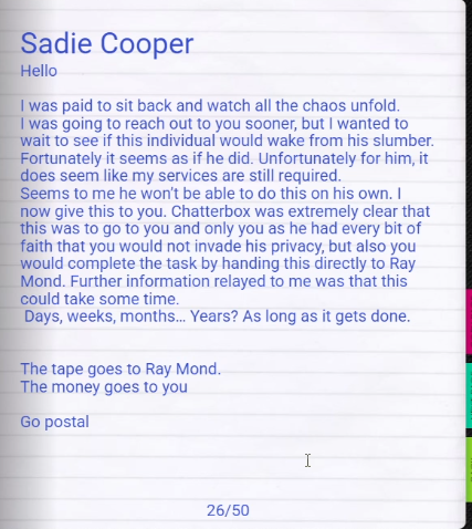 CupOfChristi's tweet photo. BITCH WAHT???? (Sadie aka go postal lady got pinged and found this letter and a tape adressed to Ray Mond) https://t.co/Iu8Z6ydhUf