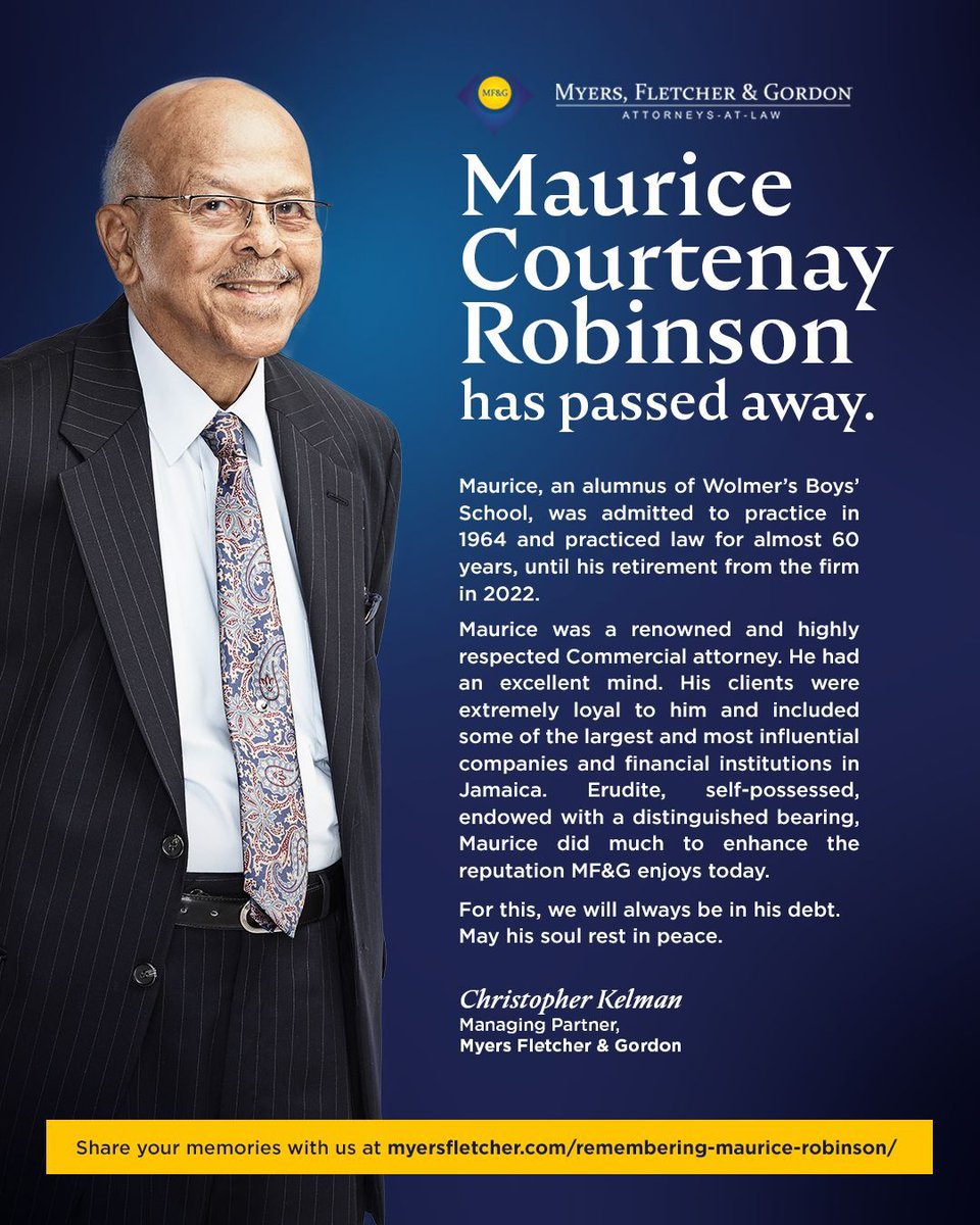 MF&amp;G honours a stalwart who  served with distinction.   myersfletcher.com/remembering-ma…