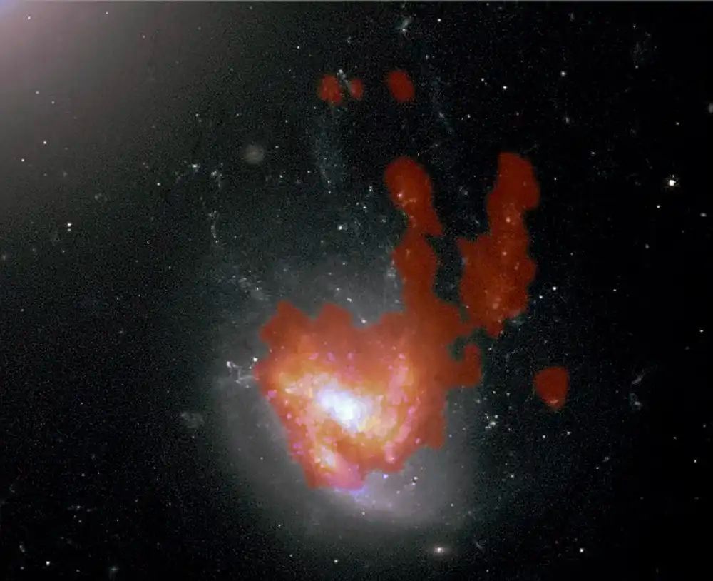Astronomers have imaged a "jellyfish" galaxy in detail, revealing that its spiral arms now drag behind it as a pair of tails.
Read more: buff.ly/V7maq3j