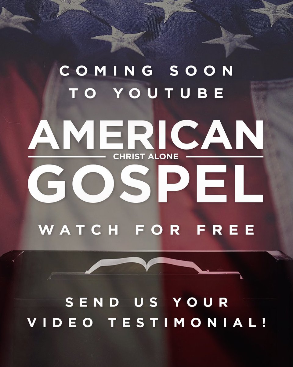 "American Gospel: Christ Alone" is coming to YouTube for free, forever!
Before the release, we're creating a new trailer with testimonials from those impacted by the AG series. If that's you, we’d love to feature your story.
👉 Share it here: americangospelfilm.com/testimonial-re…