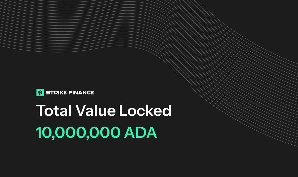 We’re excited to announce our protocol has surpassed 10 million ADA in total value locked 🔥