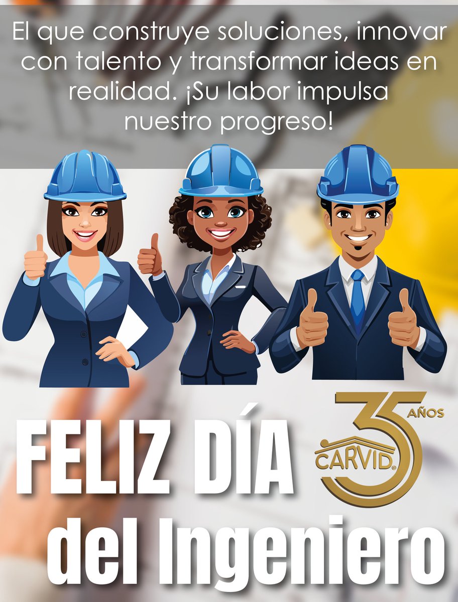 CarvidMx's tweet photo. !Feliz día a todos los ingenieros que transforman ideas en realidad! 🎊🎉👷👷‍♀️

Síguenos en 👉🏼 @carvidmx
#carvidmx
#todossomoscarvid
#construcción
#constructora
#ingenieros
#inges https://t.co/tqYTihycsV
