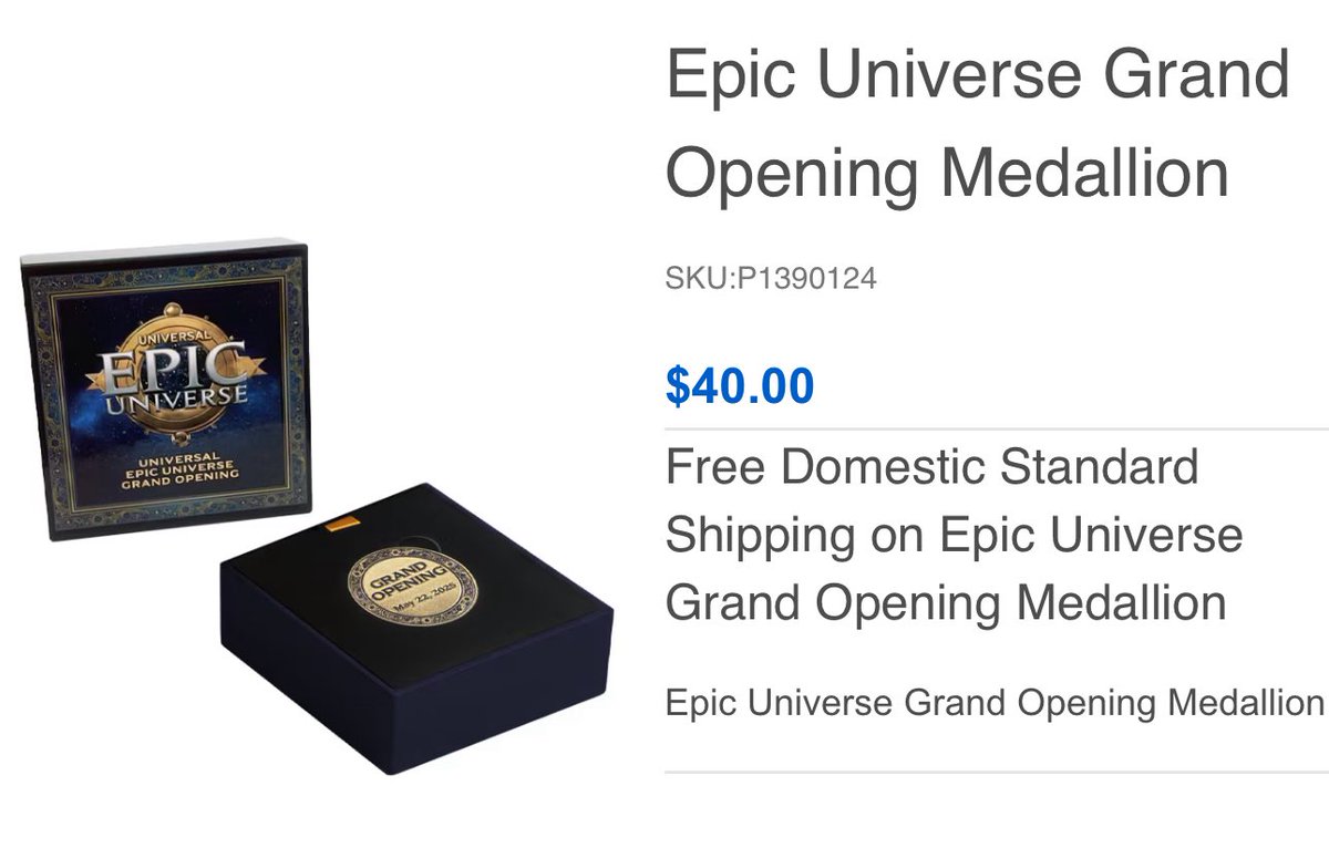 Epic Universe Grand Opening Medallions are now available online.

shop.universalorlando.com/shop/epic-univ…