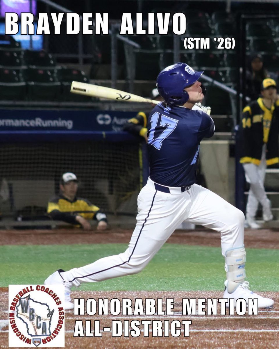 STM.Cavaliers.Baseball (@cavbaseball) on Twitter photo Congrats to Brayden Alivo (STM '26) <a href="/AlivoBrayden/">Brayden Alivo</a> on earning 2025 Wisconsin Baseball Coaches Association (WBCA) All-District recognition! Congrats to Brayden Alivo (STM '26) <a href="/AlivoBrayden/">Brayden Alivo</a> on earning 2025 Wisconsin Baseball Coaches Association (WBCA) All-District recognition!