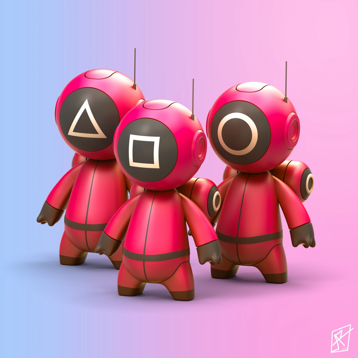 Wrapped up #SquidGameSeason3… 
So here’s some happy bots for your timeline 🤖🖤