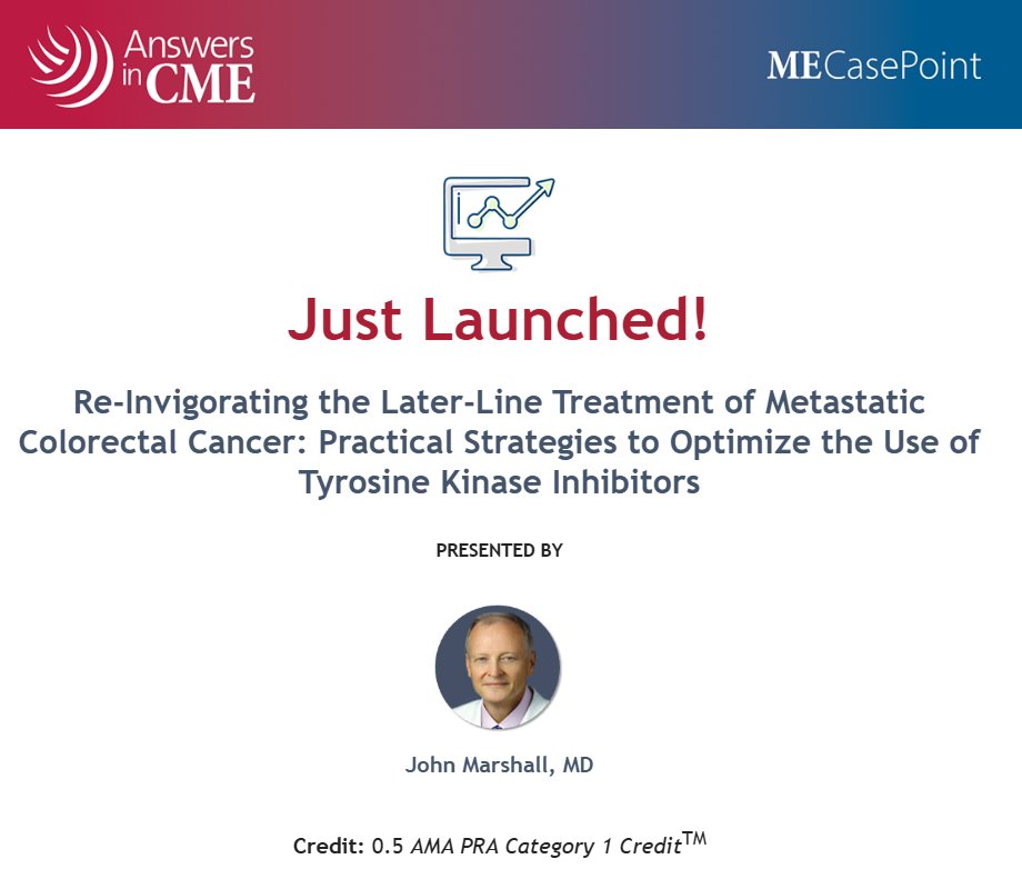 Cure GI Cancers (@rueschcenter) on Twitter photo Re-Invigorating the Later-Line Treatment of Metastatic Colorectal Cancer: Practical Strategies to Optimize the Use of Tyrosine Kinase Inhibitors (TKI) with <a href="/marshalj23/">John Marshall</a> and <a href="/AnswersinCME/">AnswersinCME</a>. Learn more today: answersincme.com/KTK. #GetYourAnswersInCME #AiCME Re-Invigorating the Later-Line Treatment of Metastatic Colorectal Cancer: Practical Strategies to Optimize the Use of Tyrosine Kinase Inhibitors (TKI) with <a href="/marshalj23/">John Marshall</a> and <a href="/AnswersinCME/">AnswersinCME</a>. Learn more today: answersincme.com/KTK. #GetYourAnswersInCME #AiCME