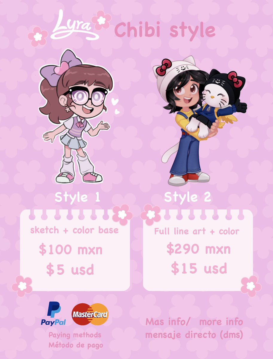 StarFirell1's tweet image. ✨🌸¡Comisiones abiertas!🌸✨
🌸 Pfp/ icons
🌸 Chibi
🌸 full character/ personaje
🌸 prices/ precios en mxn y usd!
🌸if interested and more info pls reach out in dms💌
🌸 Si te interesa y gustas saber más información por favor de comunicarse por mensaje directo💌