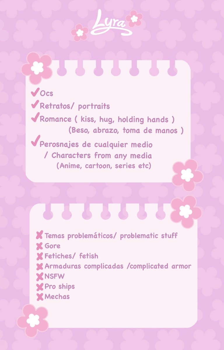 StarFirell1's tweet image. ✨🌸¡Comisiones abiertas!🌸✨
🌸 Pfp/ icons
🌸 Chibi
🌸 full character/ personaje
🌸 prices/ precios en mxn y usd!
🌸if interested and more info pls reach out in dms💌
🌸 Si te interesa y gustas saber más información por favor de comunicarse por mensaje directo💌