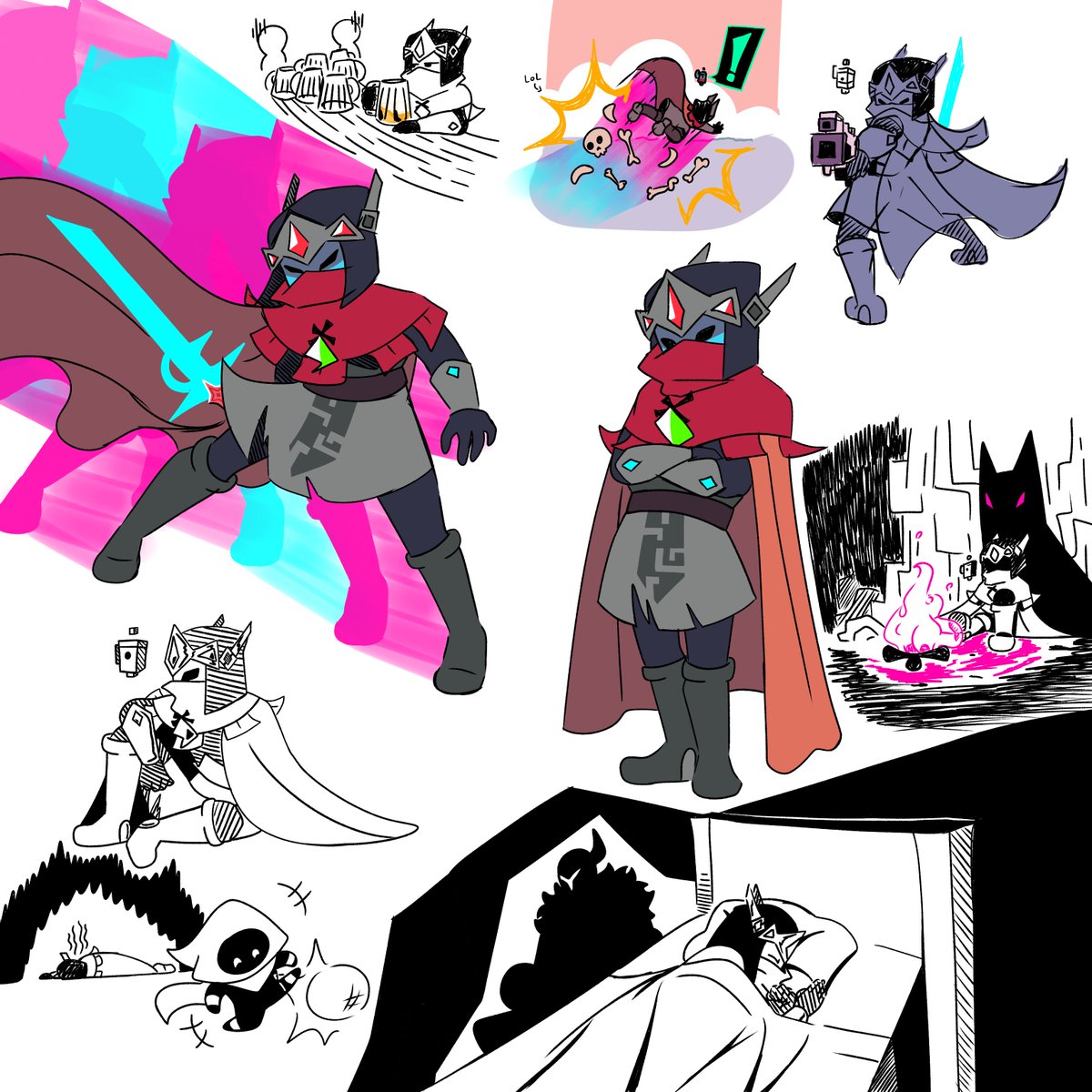 P3bbl3D's tweet image. Drifter is a character I've seen before, and I thought he looked really cool, but I could never remember his name or game. Yesterday, I watched a video about HLD, and now this guy holds a special little place in my heart. #HyperLightDrifter