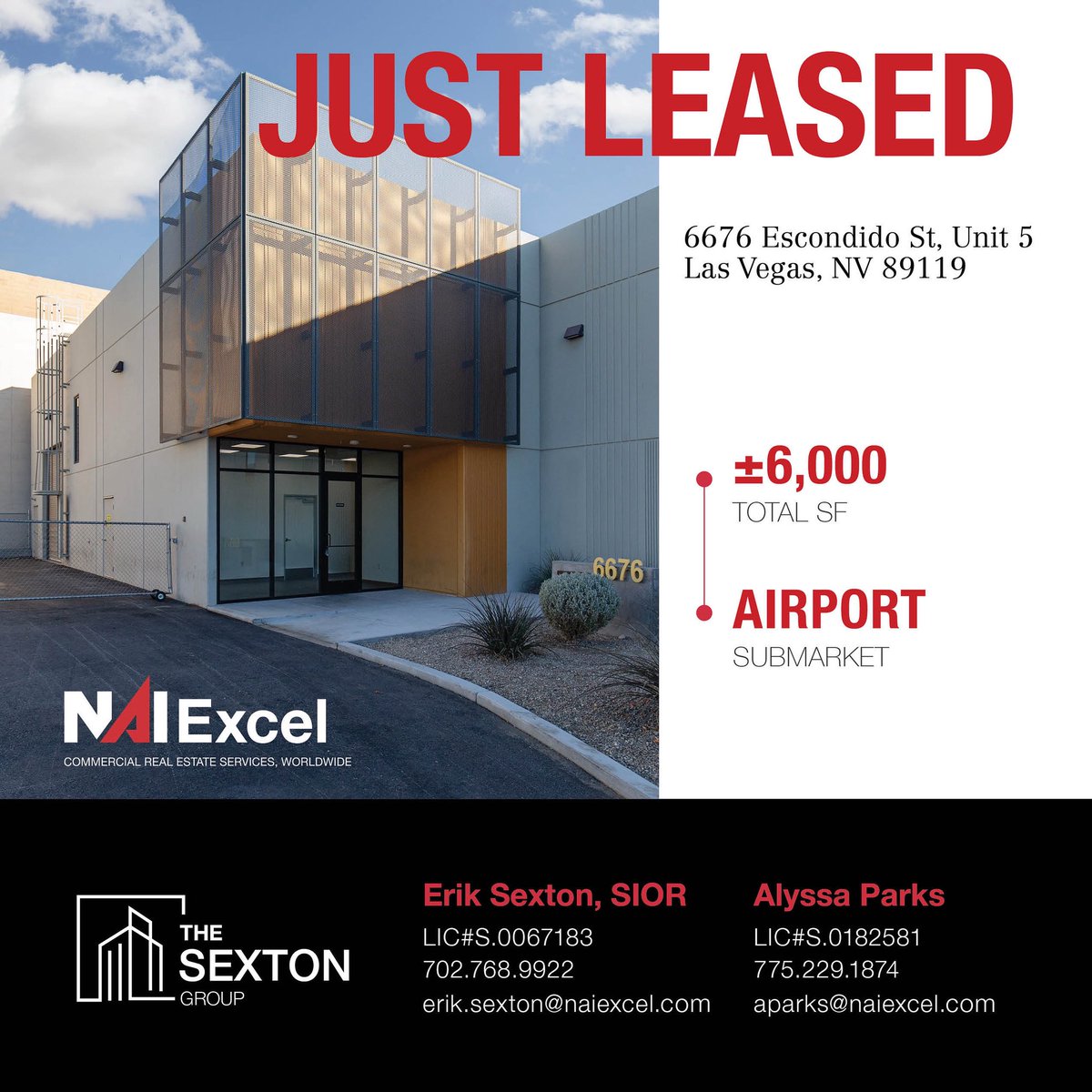 ErikTSexton's tweet image. JUST LEASED | 6676 Escondido, Unit 5 – Las Vegas, NV
We recently represented the buyer of this ±6,000 SF industrial building and secured a tenant within 10 days of listing it a great outcome for our new client.
Since 2020, I’ve had the opportunity to sell this building three…