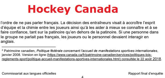 Fondation Équipe-Québec (@fondationeqc) on Twitter photo Rappelons que le Canada fonde son identité sur le hockey. Le français est interdit dans l'entourage de Team Canada pour des raisons d'esprit d'équipe comme le décrit le Rapport final du Commissaire aux langues officielles
<a href="/marcbelangerqc/">Marc Bélanger</a>
<a href="/olivier_primeau/">Olivier Primeau</a>
<a href="/mbockcote/">Mathieu Bock-Côté</a>
<a href="/QubRadio/">QUB radio</a> Rappelons que le Canada fonde son identité sur le hockey. Le français est interdit dans l'entourage de Team Canada pour des raisons d'esprit d'équipe comme le décrit le Rapport final du Commissaire aux langues officielles
<a href="/marcbelangerqc/">Marc Bélanger</a>
<a href="/olivier_primeau/">Olivier Primeau</a>
<a href="/mbockcote/">Mathieu Bock-Côté</a>
<a href="/QubRadio/">QUB radio</a>