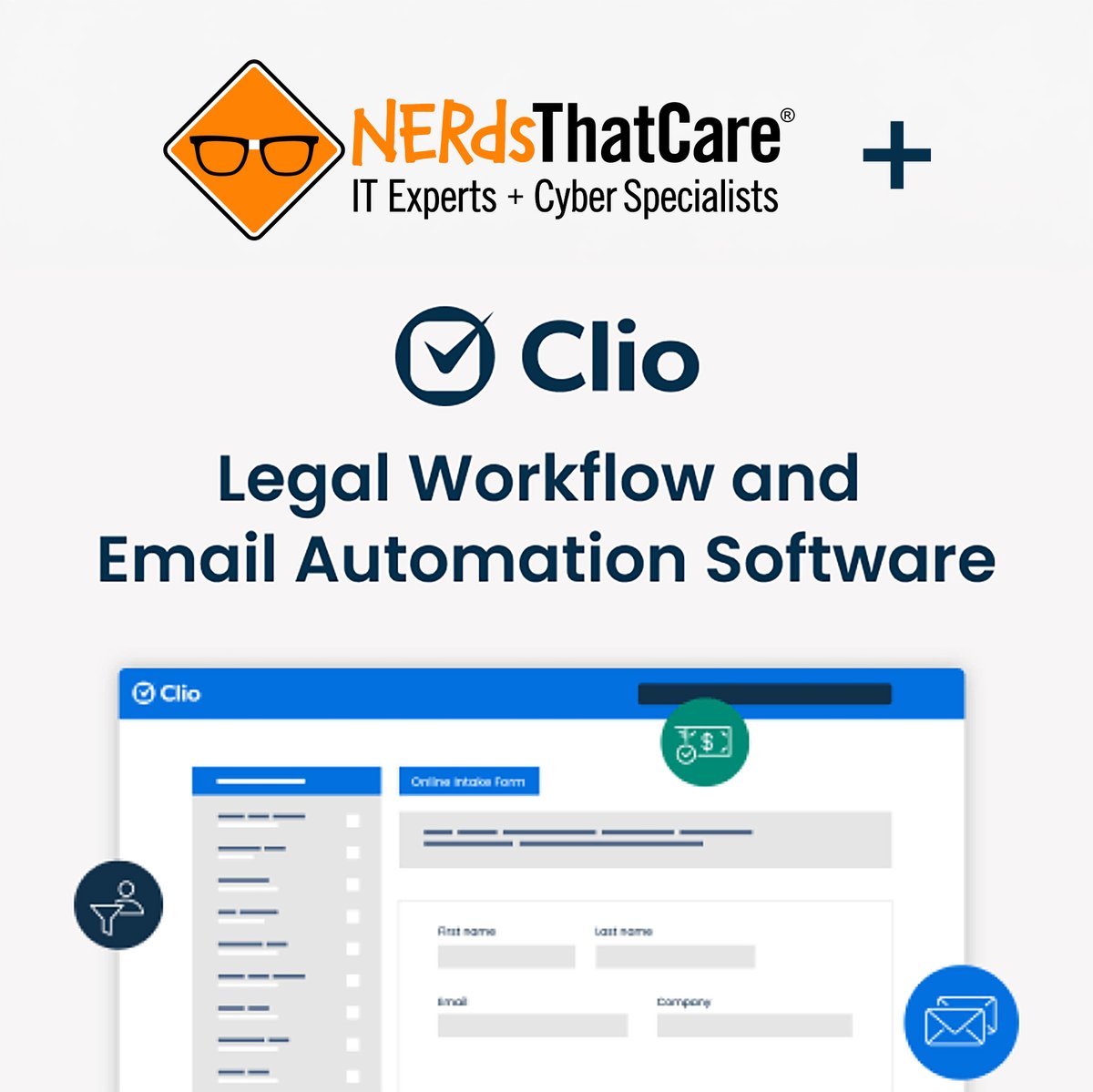 NerdsThatCare's tweet image. 🚨 We’re now partnered with Clio – the top legal practice management platform.

Secure, cloud-based, and built for modern law firms.

⚖️ Talk to a nerd today: book.nerdsthatcare.com

#LegalTech #Clio #NerdsThatCare #LawFirmSupport