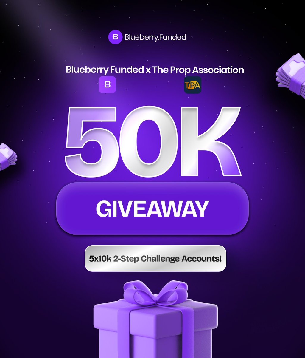 Blueberry Funded (@blueberryfunded) on Twitter photo 50k Challenge Accounts Giveaway! 🚨
Participate in this official Blueberry Funded x The Prop Association Giveaway by doing the following:
1⃣ Follow @blueberryfunded and <a href="/BlueberryMarcus/">Marcus Fetherston</a>
2⃣ Follow <a href="/propassociation/">The Prop Association (TPA)</a>
3⃣ Follow <a href="/BBFAffiliates/">Blueberry Funded Partners</a>
4⃣ Comment on this video with 50k Challenge Accounts Giveaway! 🚨
Participate in this official Blueberry Funded x The Prop Association Giveaway by doing the following:
1⃣ Follow @blueberryfunded and <a href="/BlueberryMarcus/">Marcus Fetherston</a>
2⃣ Follow <a href="/propassociation/">The Prop Association (TPA)</a>
3⃣ Follow <a href="/BBFAffiliates/">Blueberry Funded Partners</a>
4⃣ Comment on this video with