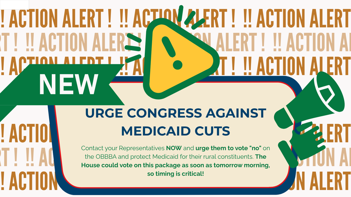 Now that the Senate has passed the #OBBBA, its time to urge your Representatives to vote "no" and protect #Medicaid for their #rural constituents. The House could vote on this package as soon as tomorrow morning, so timing is critical!
votervoice.net/NRHA/campaigns…