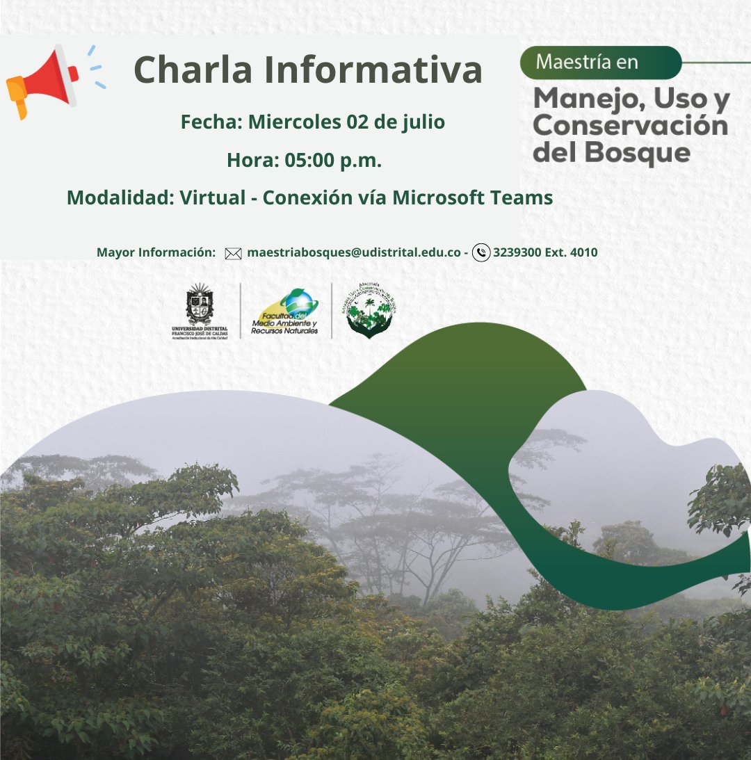 Te invitamos a nuestra segunda charla informativa sobre la Maestría en Manejo del  Bosque, podrás conocer todos los detalles sobre este programa y el  proceso de inscripción para el periodo 2025-3.  Miércoles 02 de julio, 5pm. Conéctate:
teams.microsoft.com/l/meetup-join/…