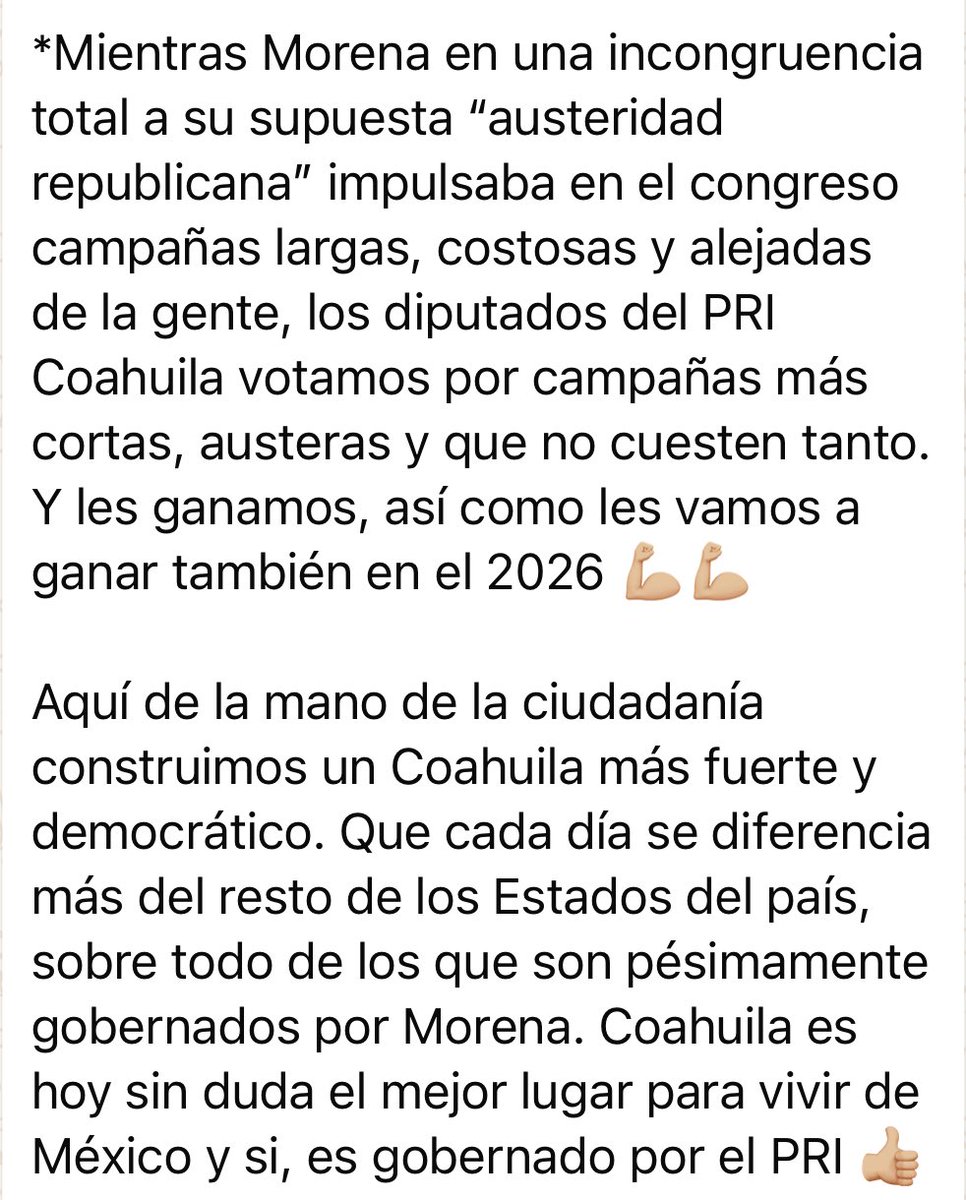 #Coahuila es hoy sin duda el mejor lugar para vivir de México y SÍ, es gobernado por el PRI 👍🏼🇲🇽