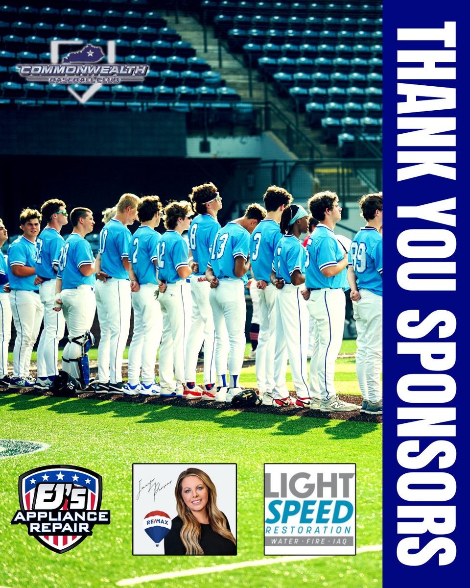 CBC_KY's tweet photo. Huge thanks to our jersey sponsors this season! 
We’re grateful for the support from EJ’s Appliance Repair, Jenifer Parsons Realty, and Joe Bennett at LightSpeed Restoration. Your generosity helps keep our athletes geared up and game ready!
#ThankYouSponsors #CommunitySupport https://t.co/uksDZWKhTe