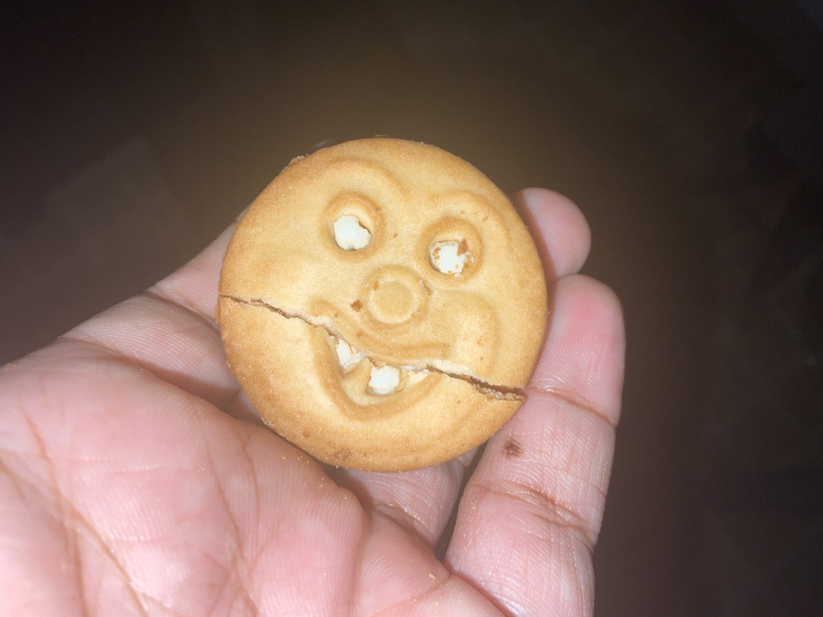 Shifumaster11's tweet image. Creepy ass biscuit I found