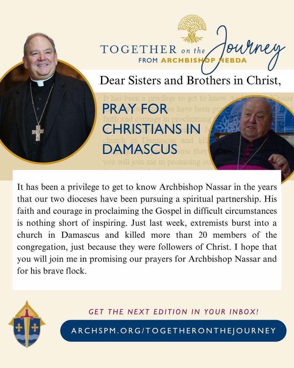 Archbishop Hebda describes his powerful journey last month, from "mountaintop experiences" to urgent calls for prayer, especially in response to violence in our community and our world. Read his full reflection and sign up for Archbishop's Weekly Word: archspm.org/archbishops-we…