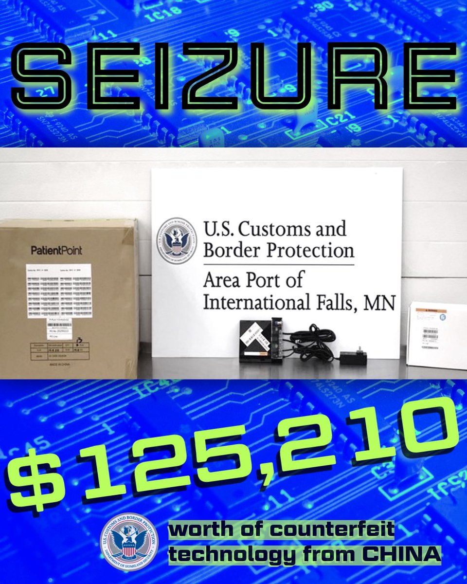 DFOSeattle's tweet image. International Falls, MN @cbp officers seized hundreds of counterfeit media players arriving from China worth $125,210. Excellent job by our officers - your dedication and service to country enhances the nation's economic prosperity! #OFOProud #NationalSecurity #CBP