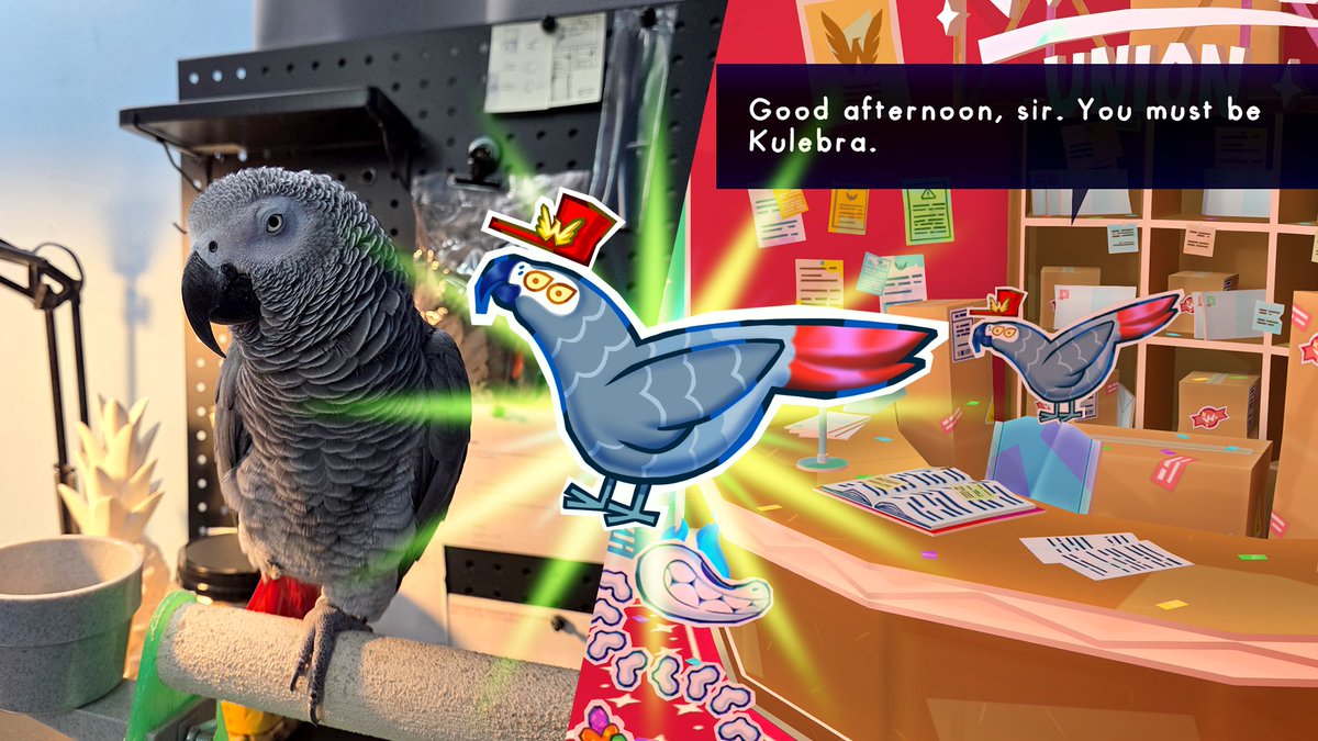 galla_games's tweet photo. Did you know that the Wing Union's HQ manager, Tiara is based on her real life counterpart?

Named Tiara as well, she's very proactive when it comes to shredding paper, wood, and more!

We sometimes call her "Twaga, Tiaga, or Waga" with the adjetive "big" usually before. https://t.co/aIMGOxoMiI
